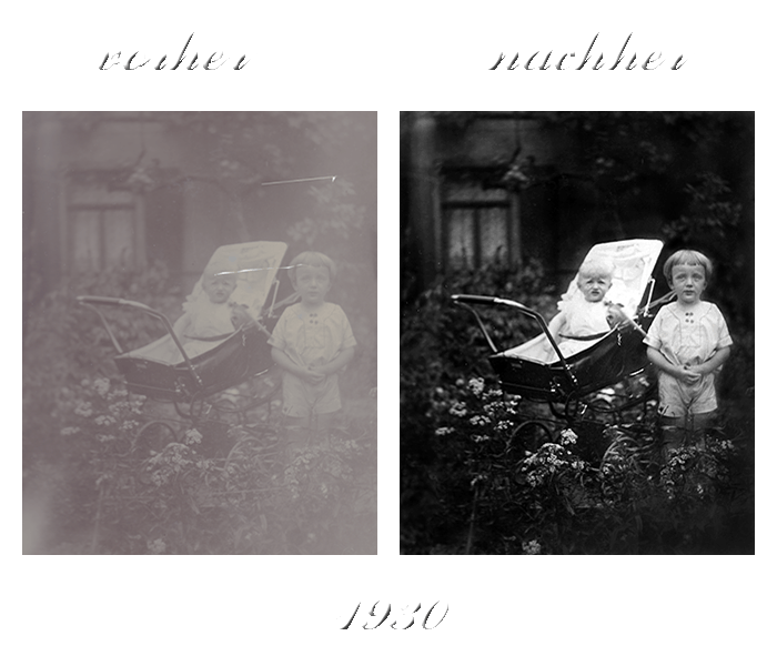 Restauration alter Fotos altes und neues Bild